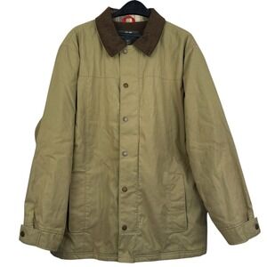 Woolrich Mens L Flannel Lined Corduroy Collar Field Chore Barn Jacket‎ Brown